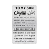 MOQIYXL Son Graduation Card Gifts College School 2024, Personalized Engraved Wallet Card